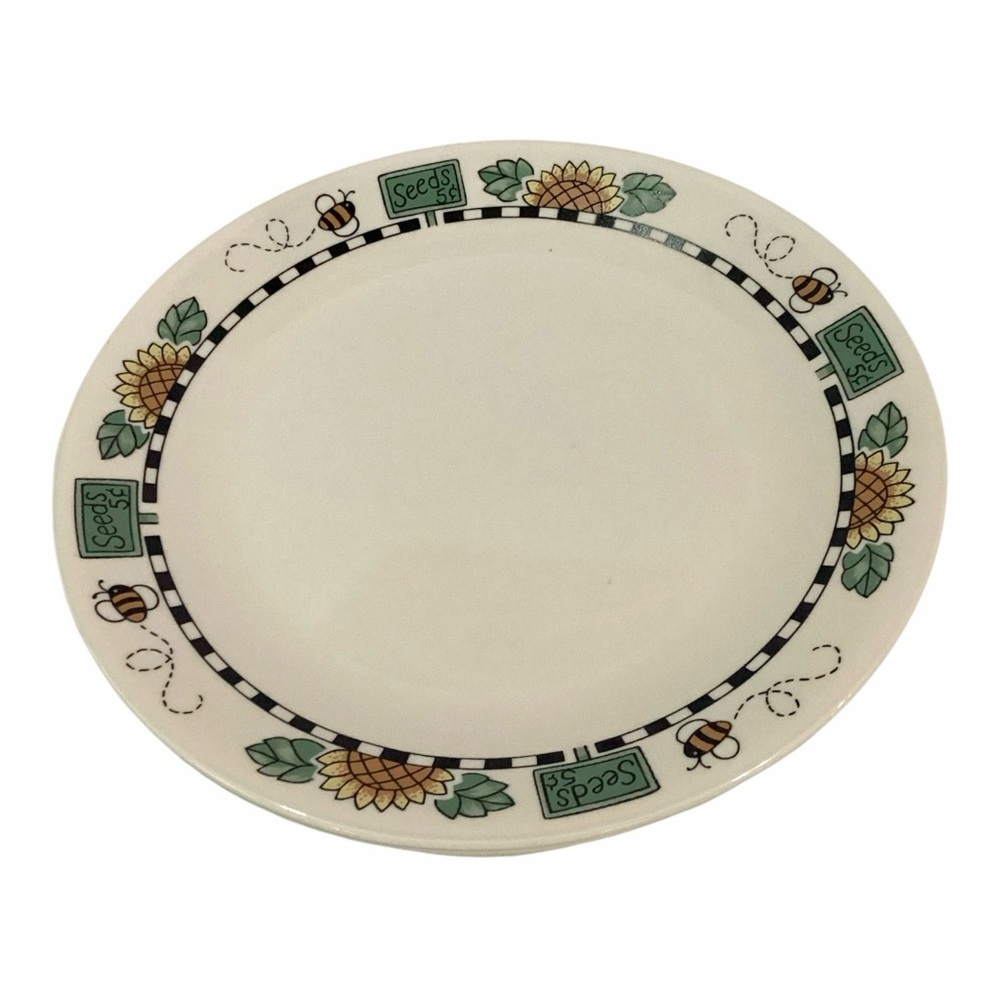 Corelle Corning Sun Blossums Bumble Bees Sunflower Dinner Plates USA Set Of 2 - Picture 5 of 5